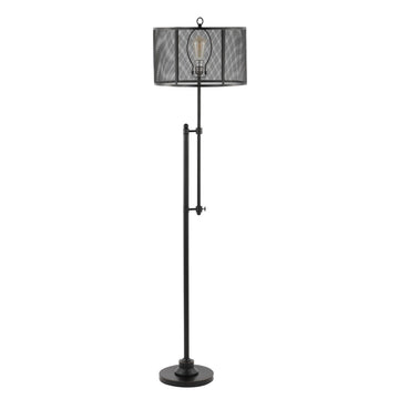 Noah 64.5" Modern Industrial Iron Height-Adjustable LED Floor Lamp - JONATHAN Y